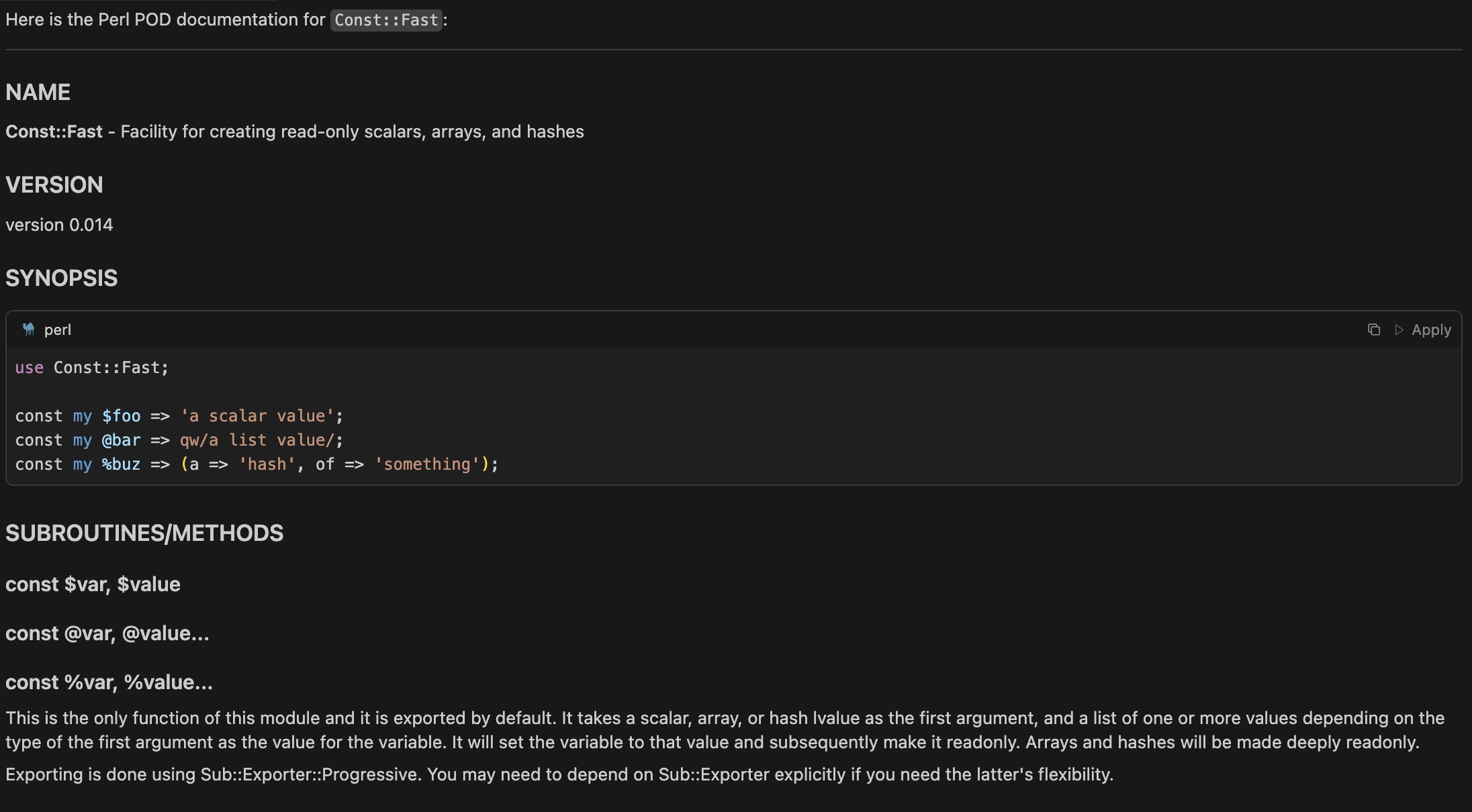 MCP perl response